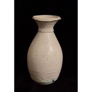 Pottery Vase Signed Ash Glaze Taupe/Tan Pear Studio Homemade